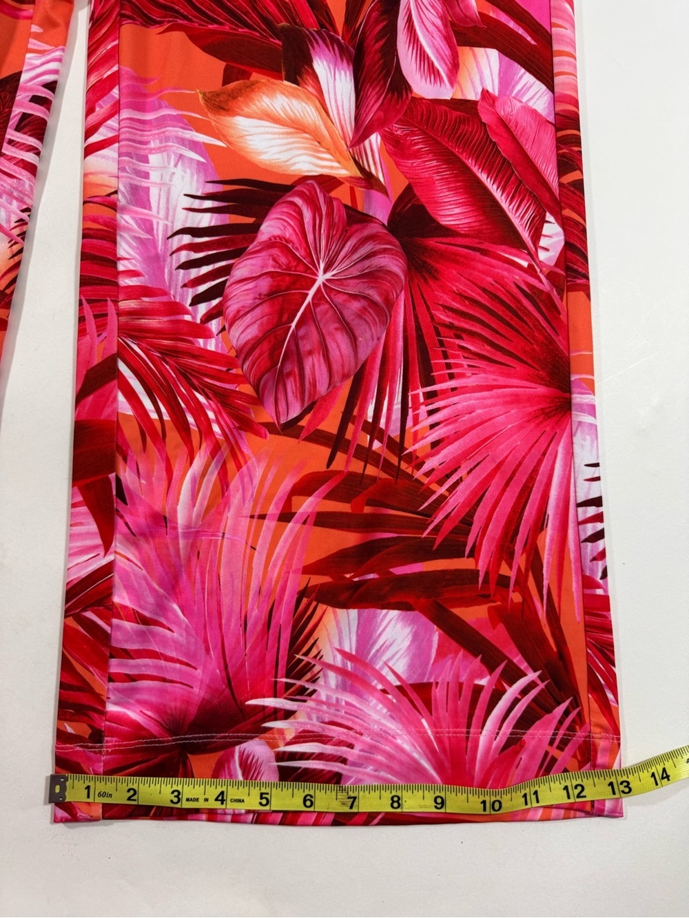 Boston Proper Pocket Palazzo Pants Red Pink Palm Print - Picture 9 of 9